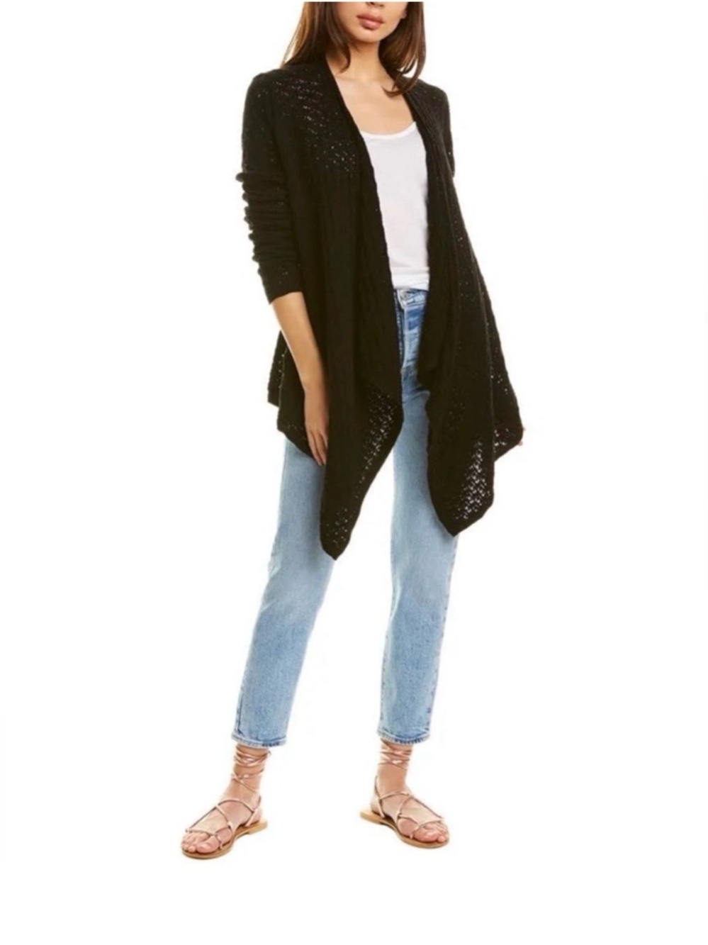 Johnny Was Selah Draped Cardigan 100% Cotton in Black